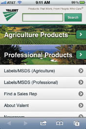 Valent's Mobile Website